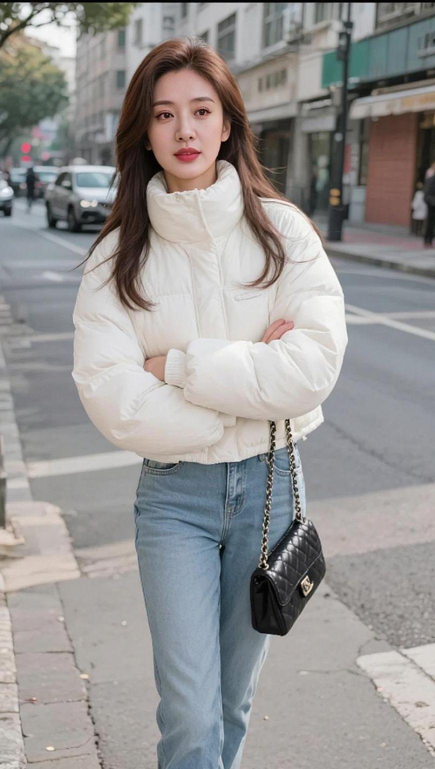 AI冬日街景照 抖音ai创作 随意穿搭 简单穿搭穿出自信穿出美丽 身材你品你细细