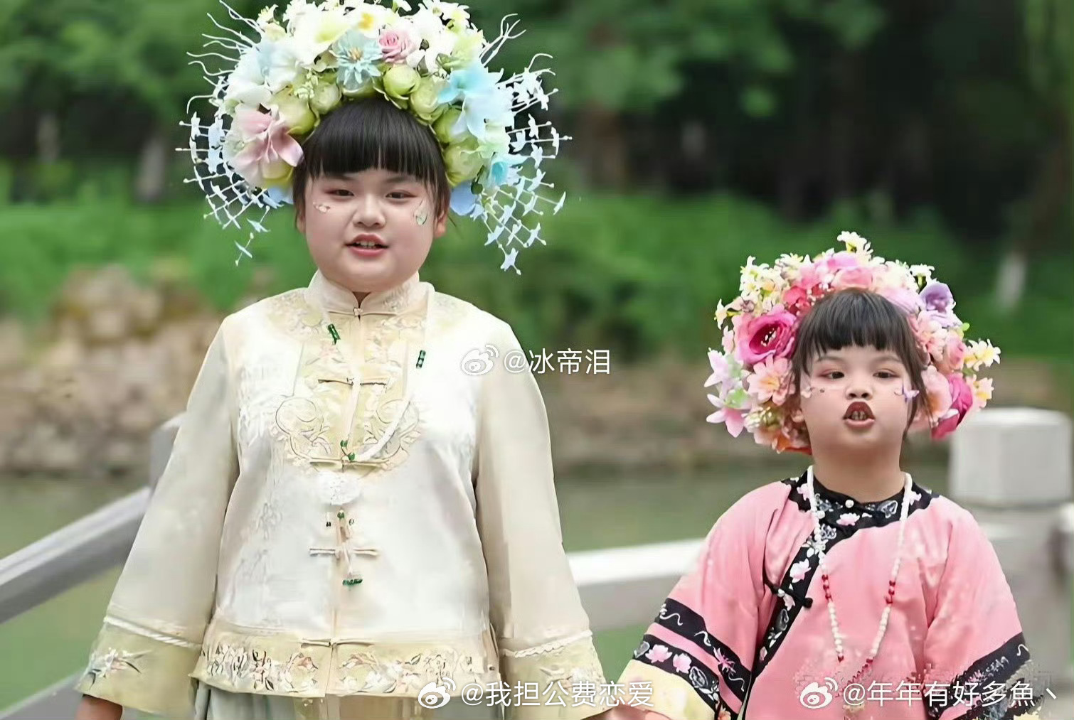 韩安冉妹妹和她女儿长得太像了吧 