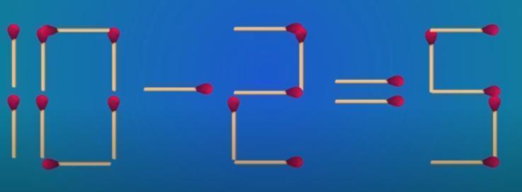 想让 “10 - 2 = 5” 通过移动一根火柴变正确？核心是盯紧数字和符号的火