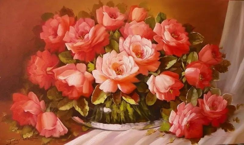 巴西画家Jorge Maciel，他的花卉静物画以其独特的艺术风格和深邃的内涵，