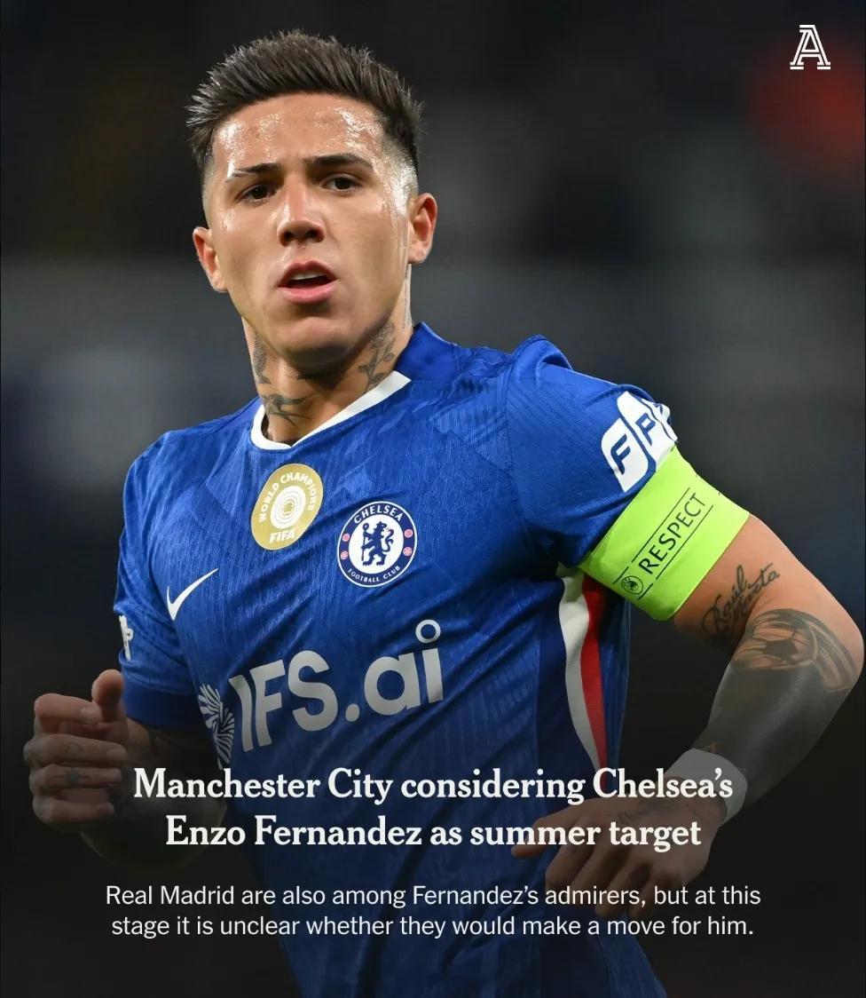 The Athletic记者LW和MC综合消息，曼城正考虑将恩佐-费尔南德斯纳入