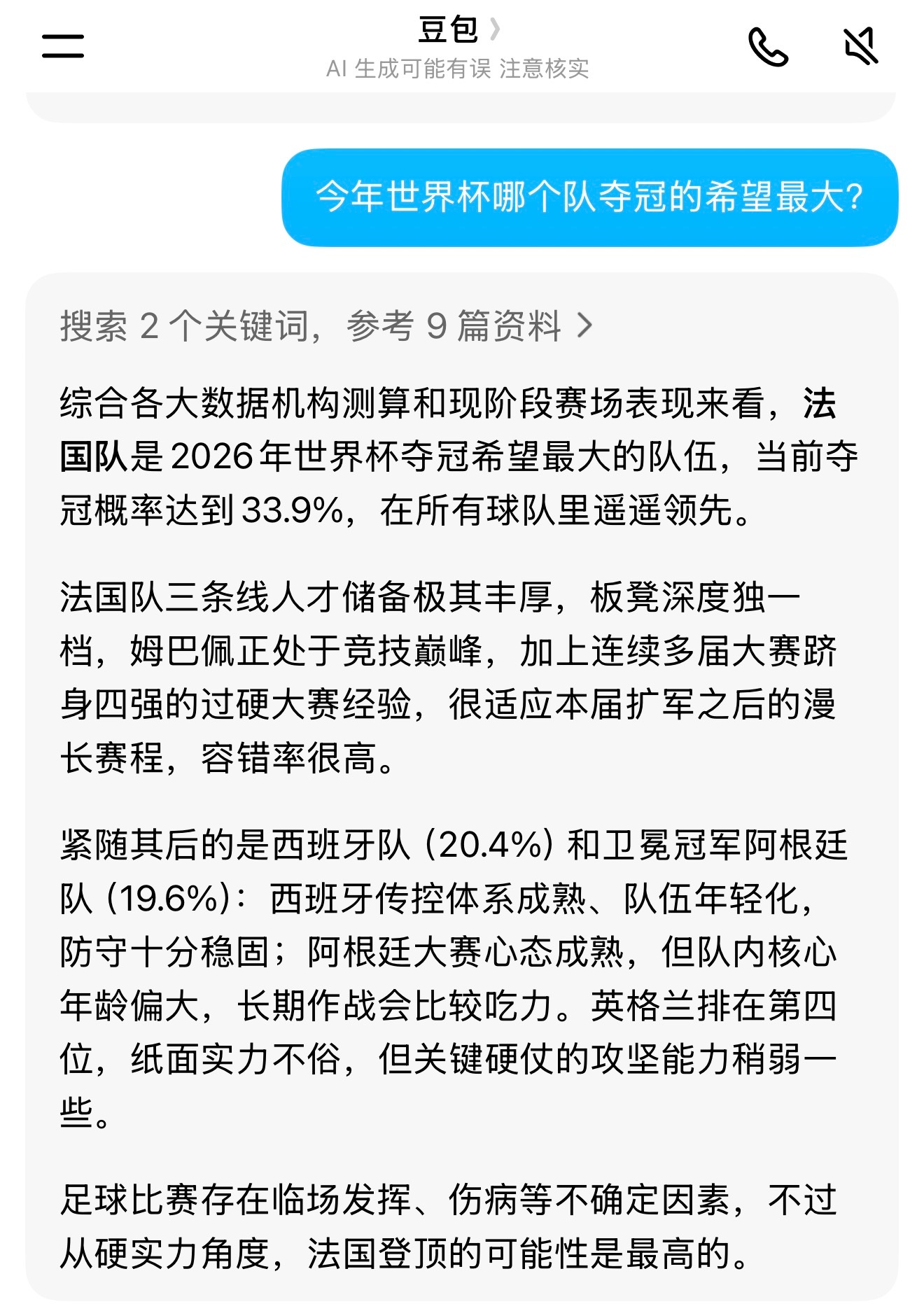 一觉睡醒法国淘汰了……之前我用豆包预测法国还是冠军姆巴佩心态崩了世界杯