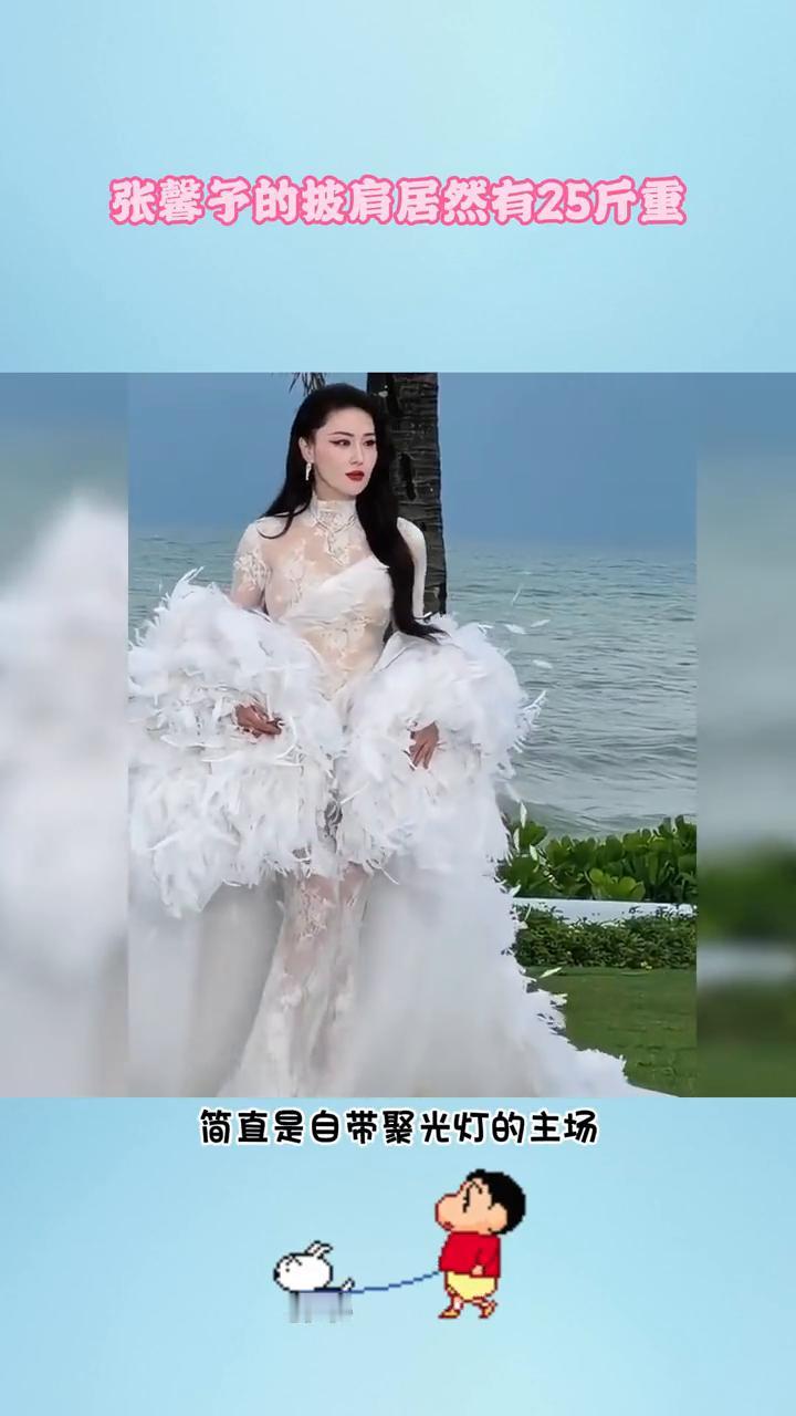 张馨予的披肩居然有25斤重。
张馨予这哪是走红毯，简直是自带聚光灯的主场。秀姐是