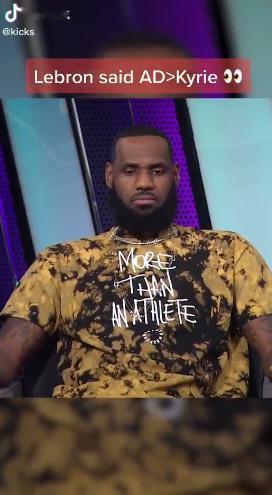 詹姆斯称赞浓眉戴维斯比欧文更有天赋的时候。
  詹姆斯说：“浓眉戴维斯比欧文更有