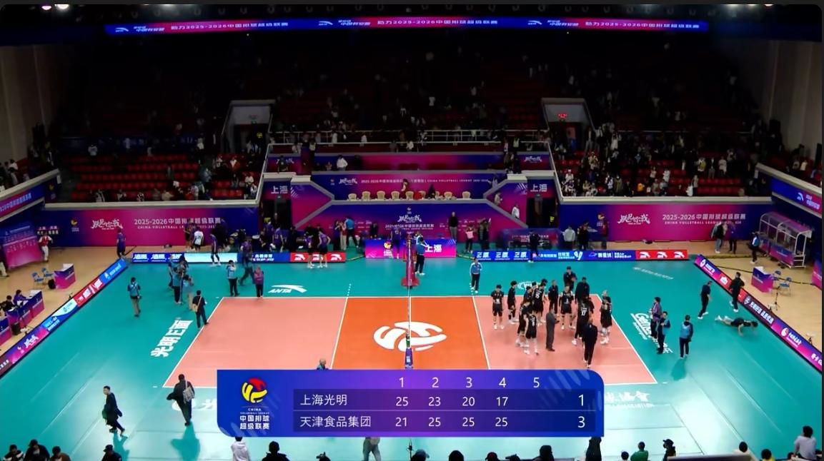 失之桑榆收之东隅，天津男排淘汰上海进决赛

2025-2026中国男排超级联赛半