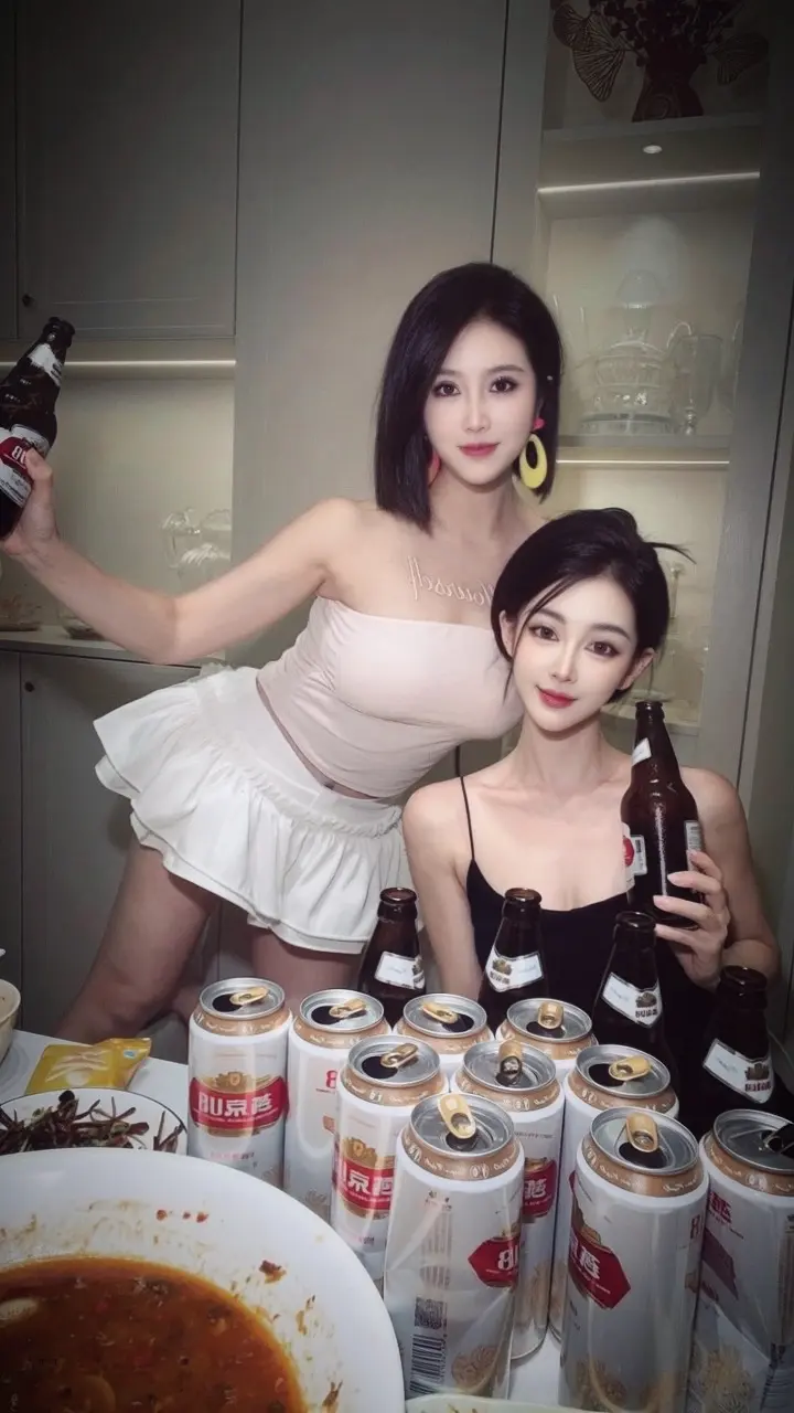 我喝一瓶，剩下的全归她😎我姐妹儿的酒量像大海一样🍻