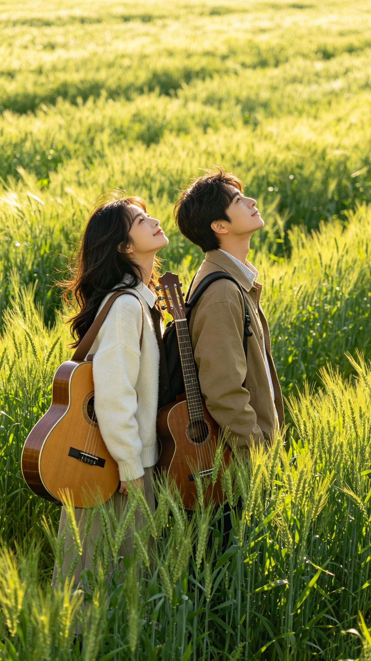 夏天的风吹的吹的很舒服！金黄色的麦田让我感到无比的美好！麦田治愈感 高清全屏美图