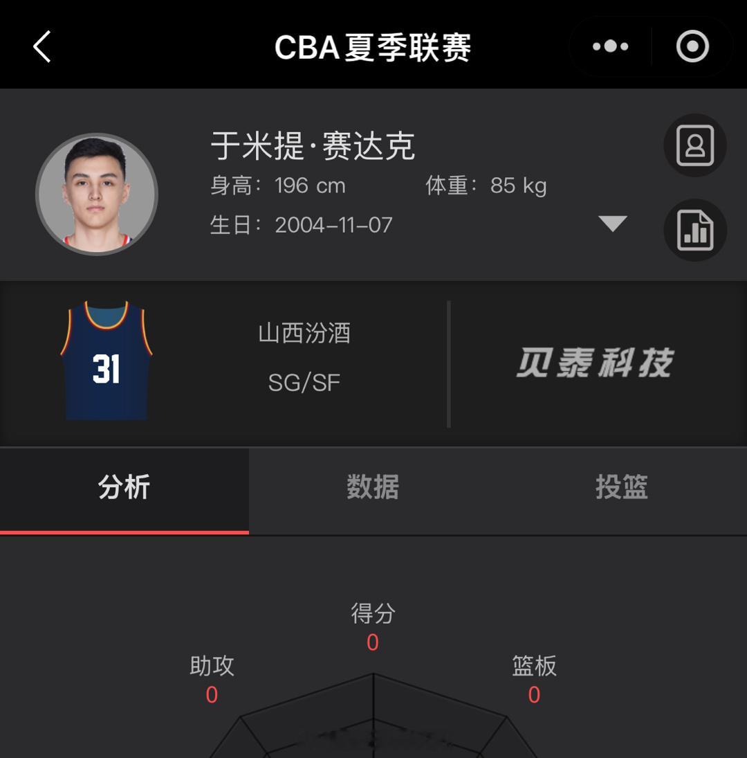 CBA夏季联赛（库尔勒站）今晚有直播啦刚刚转会山西男篮的于米提已经马不停蹄地从广
