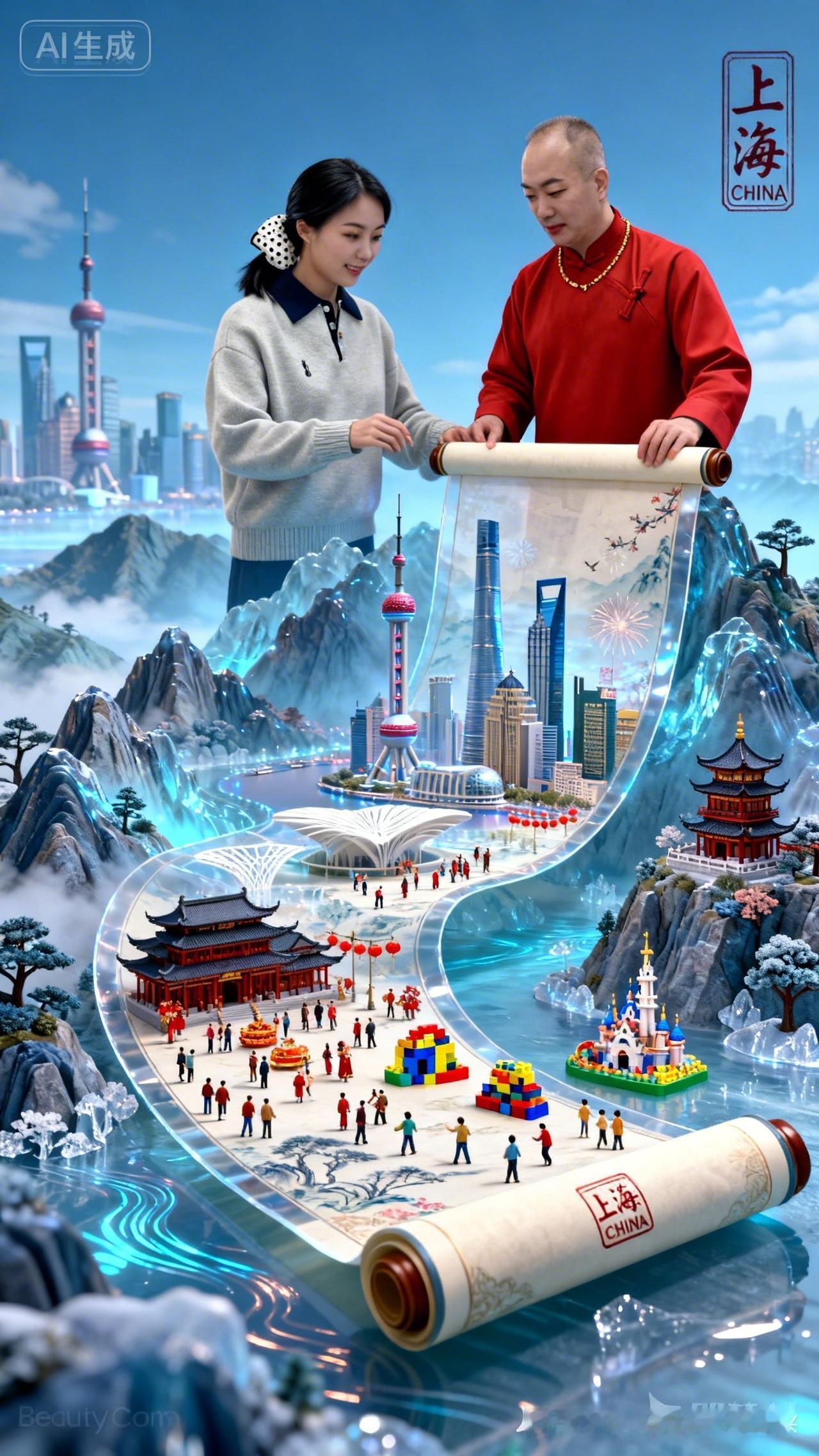 上海AI生成艺术，带你领略未来科技与传统文化的完美融合！🎨🏙️