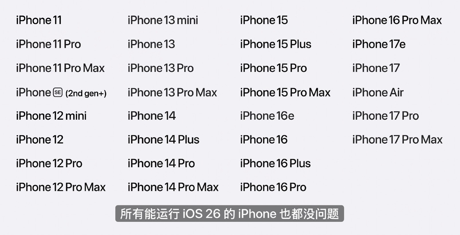 iPhone 11 系列还能再战！苹果宣布所有支持iOS26的系统的机型都将支持