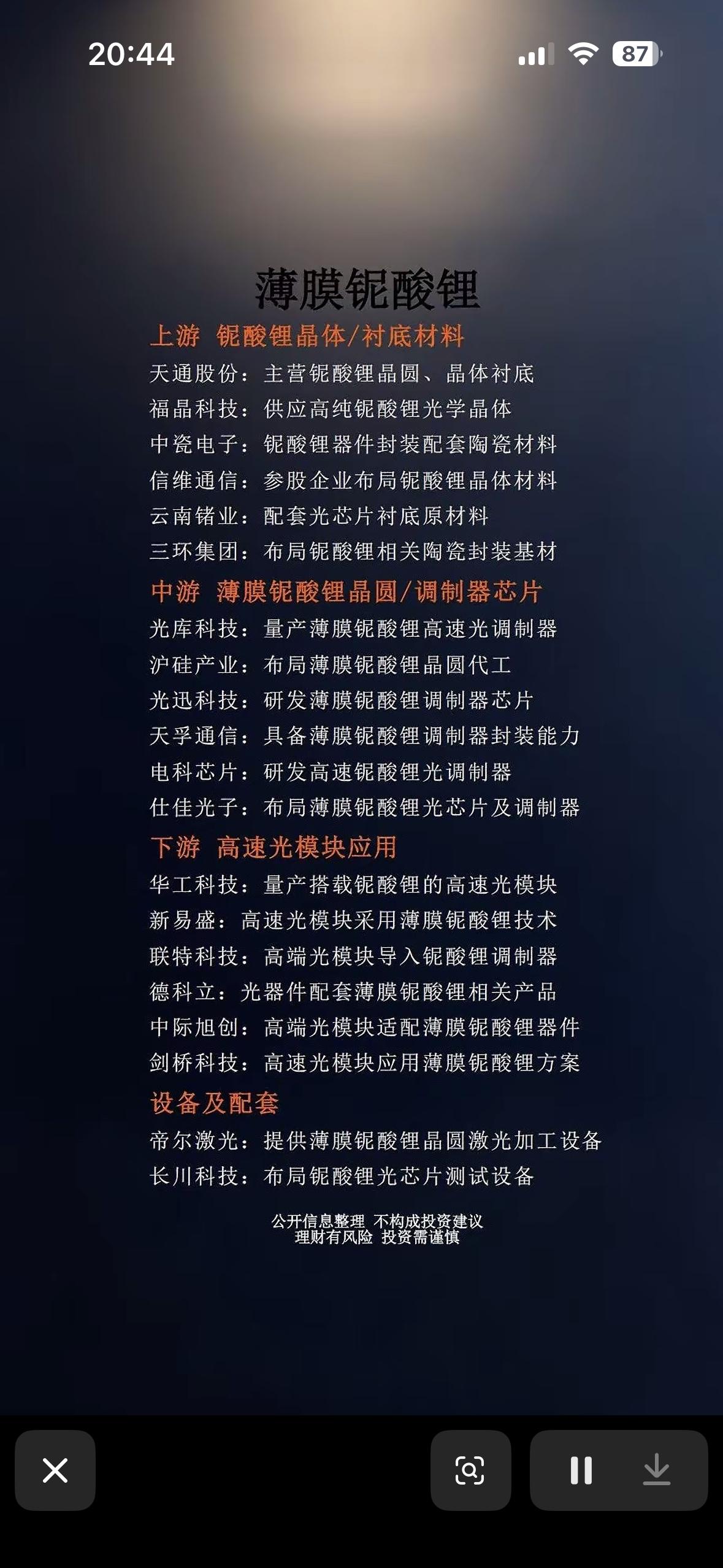 膜铷酸锂产业链解析 

2026年被看作高速光通信和薄膜铌酸锂量产商用元年。伴随