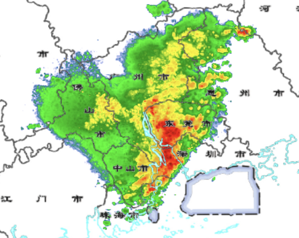 广州的暴雨给大家比个心 