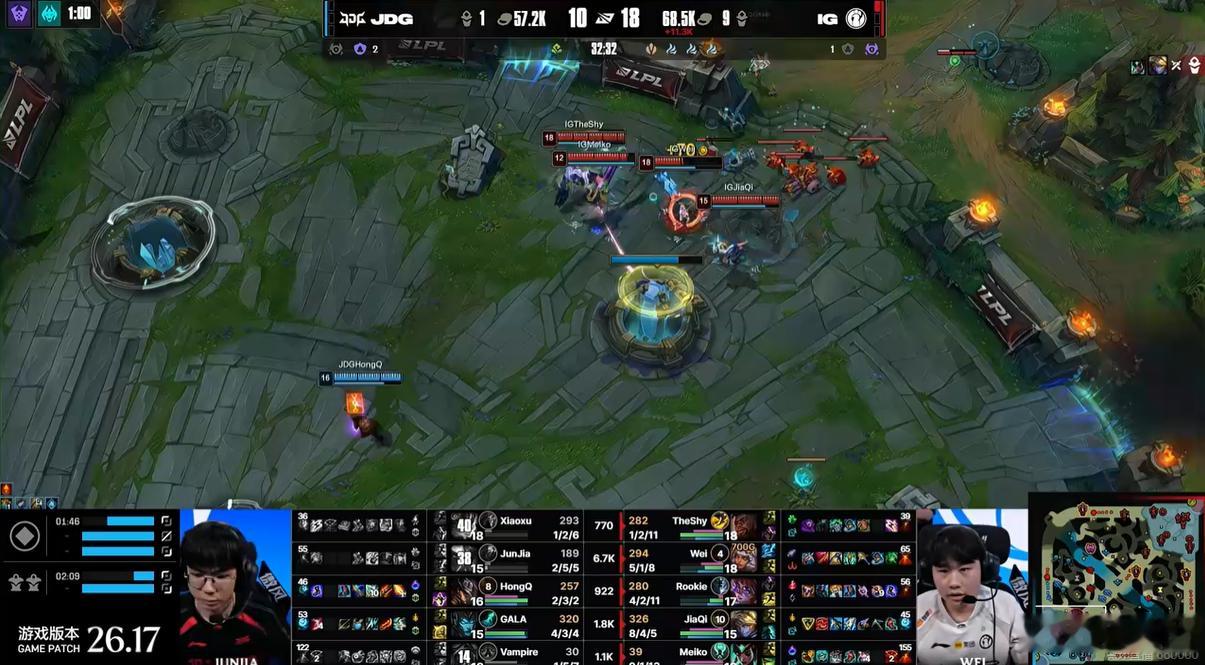 IG打JDG拿到三个赛点！不会8点前下班吧[笑cry]IG打JDG拿到三个赛点T