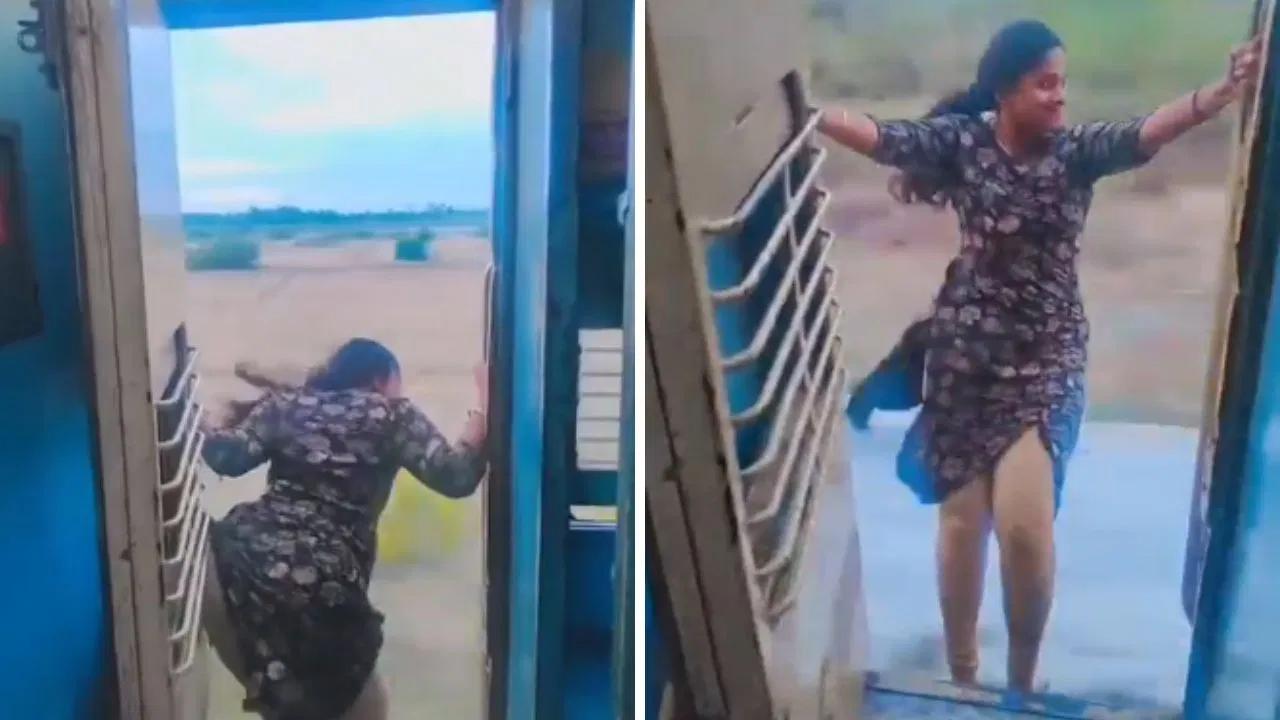 短视频疯传！印度女子在行驶列车，拉着车门的扶手跳舞

短视频狂热作祟！印度一名女