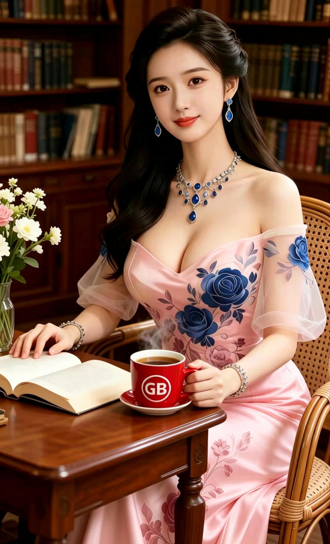 《书室浅序》
 
旧木书架驮着满架的晨光，
藤椅的纹路里，浸着午后的温香。
她斜