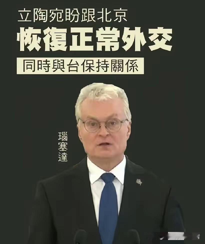 立陶宛盼望和中国恢复正常的外交关系，但是他同时还要与台保持关系。
 
一个中国原