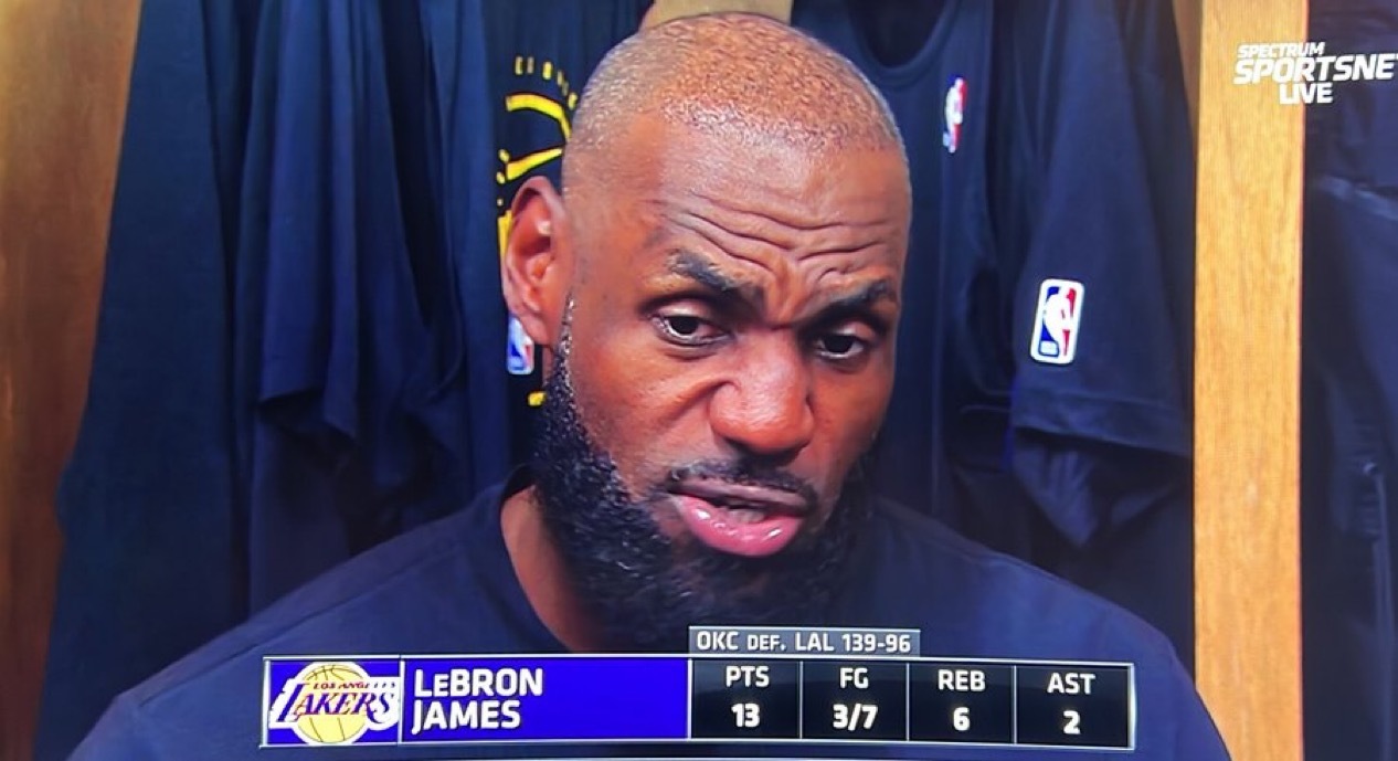 詹姆斯谈及对阵雷霆的难点：“他们拥有多名侧翼防守者，多人能对持球人施压，尽可能逼