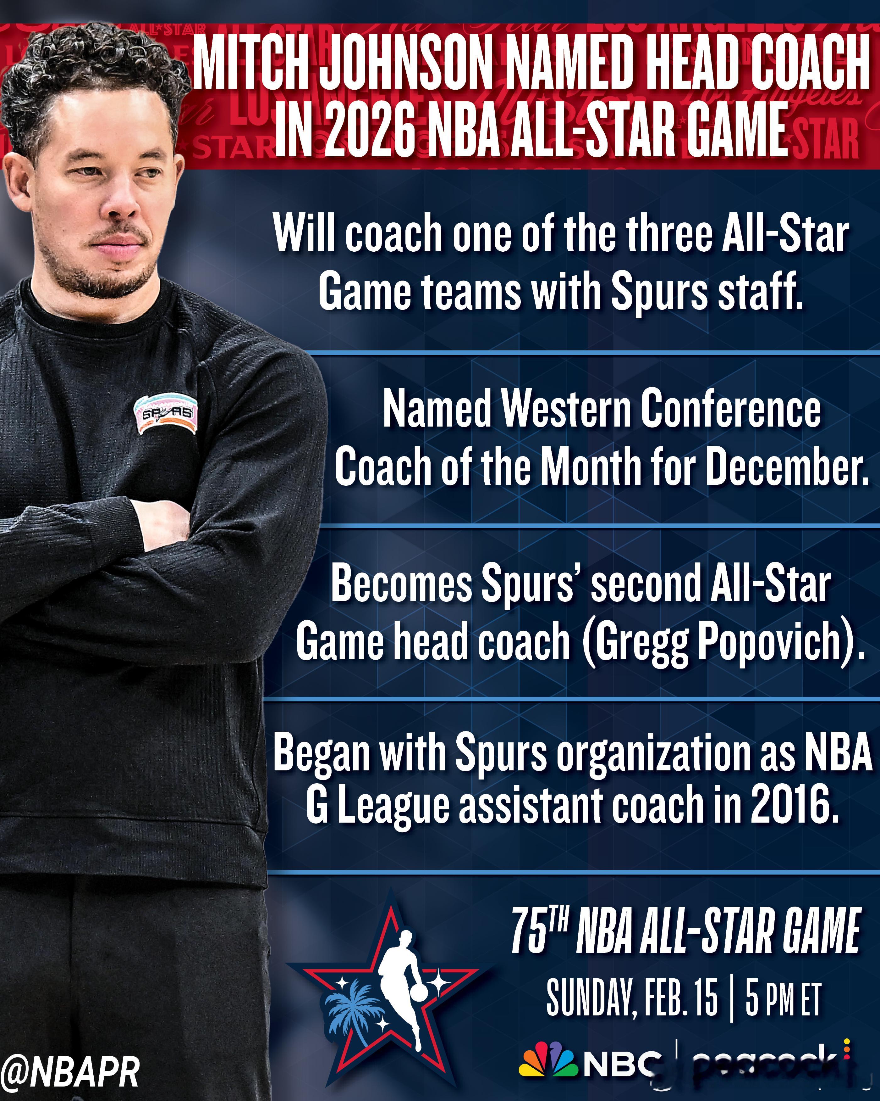 恭喜米奇圣安东尼奥马刺2026年nba全明星