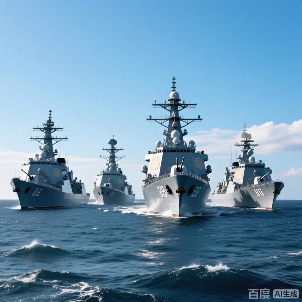 四艘“万吨大驱”震撼同框，那场面简直绝了！“万吨大驱”那可是海上的钢铁巨兽，每一