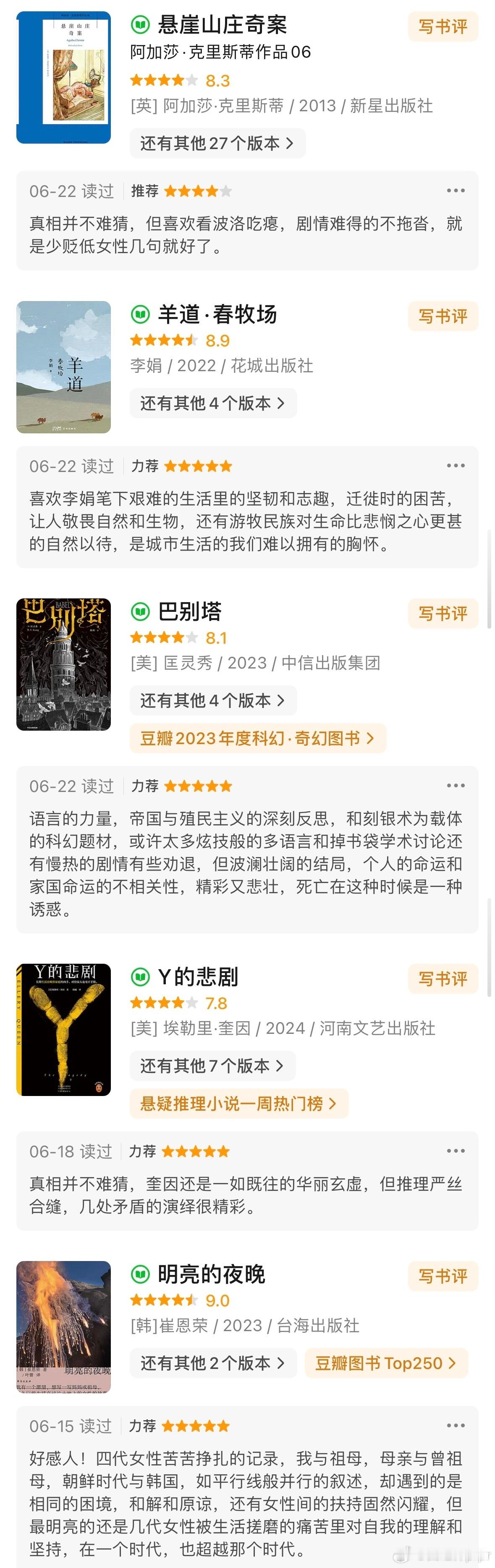 上半年看了这21本书#这小说我嗑疯了##我的夏日书单# ​​​
