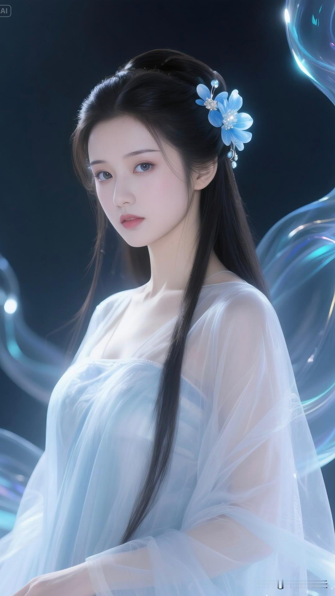 竹帘筛月移花影，空庭悬绳晾鹤衣。美女人像群 高清美女 古风