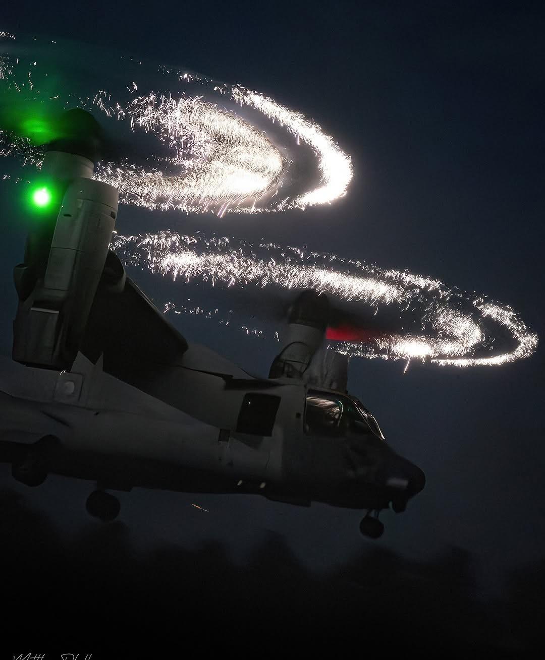 夜色下鱼鹰旋翼产生的“柯普-埃切尔斯”效应