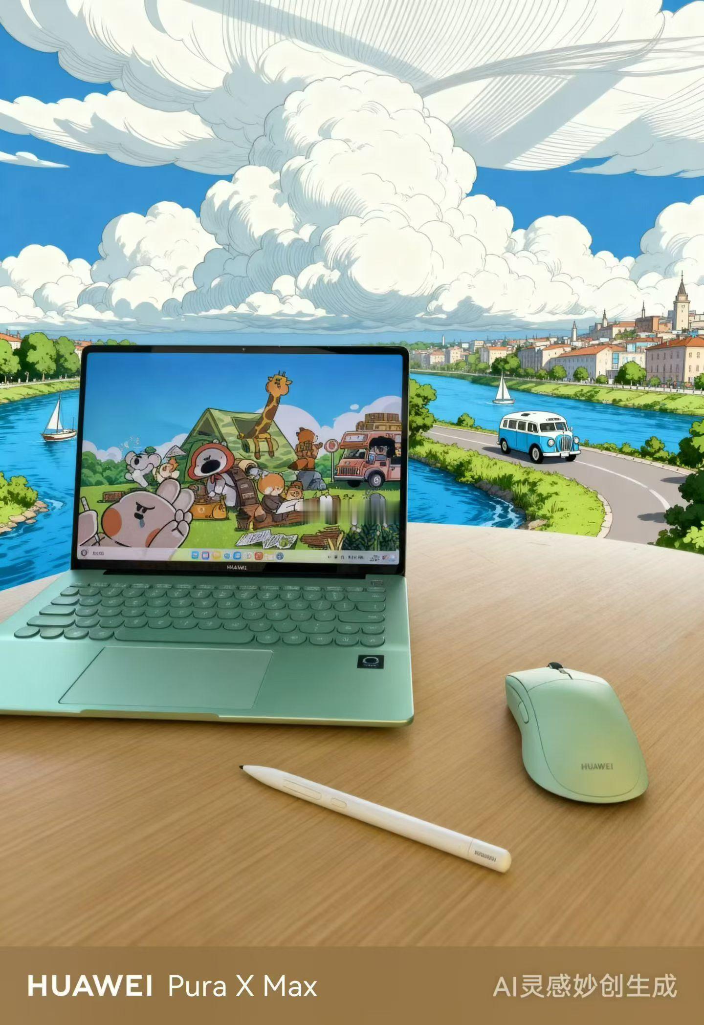 初夏的原野绿，一键穿越到动漫里。🎨✨华为华为puraxmax阔折叠阔感生活我的