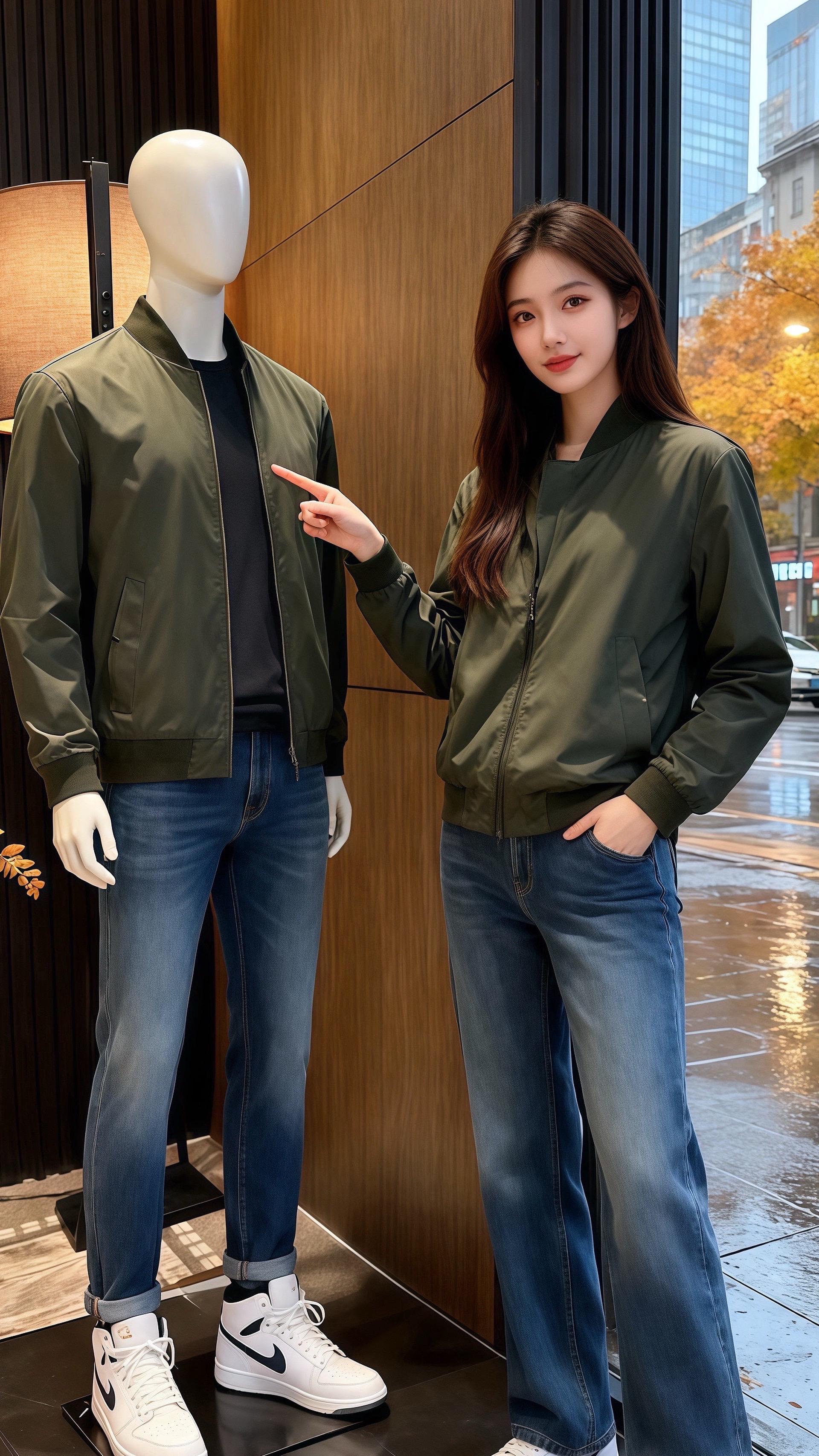 秋雨天的商圈浸着湿润的桂香，许妍推开男装店门时，皓明正倚着衣架看衬衫。...