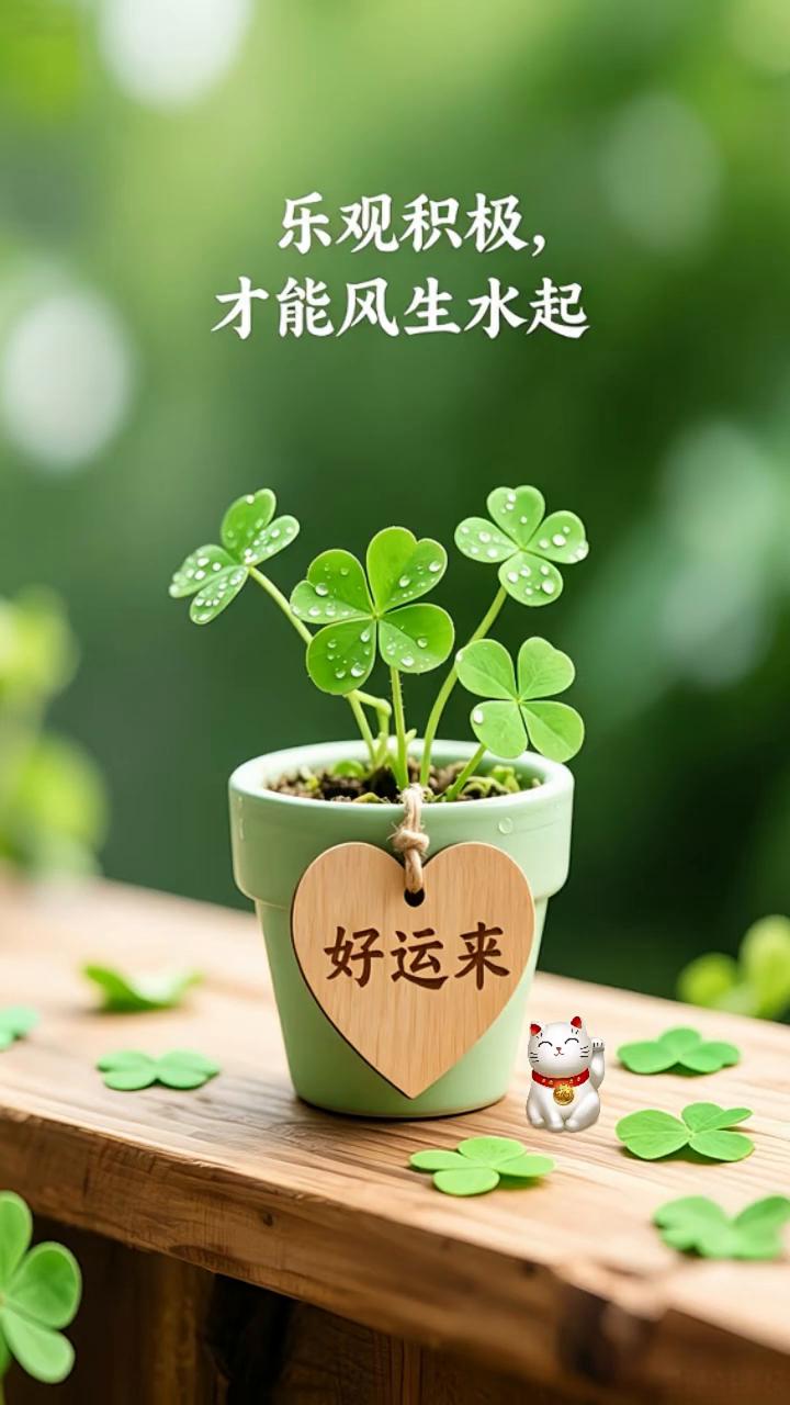 乐观积极才能风生水起，好运来。
