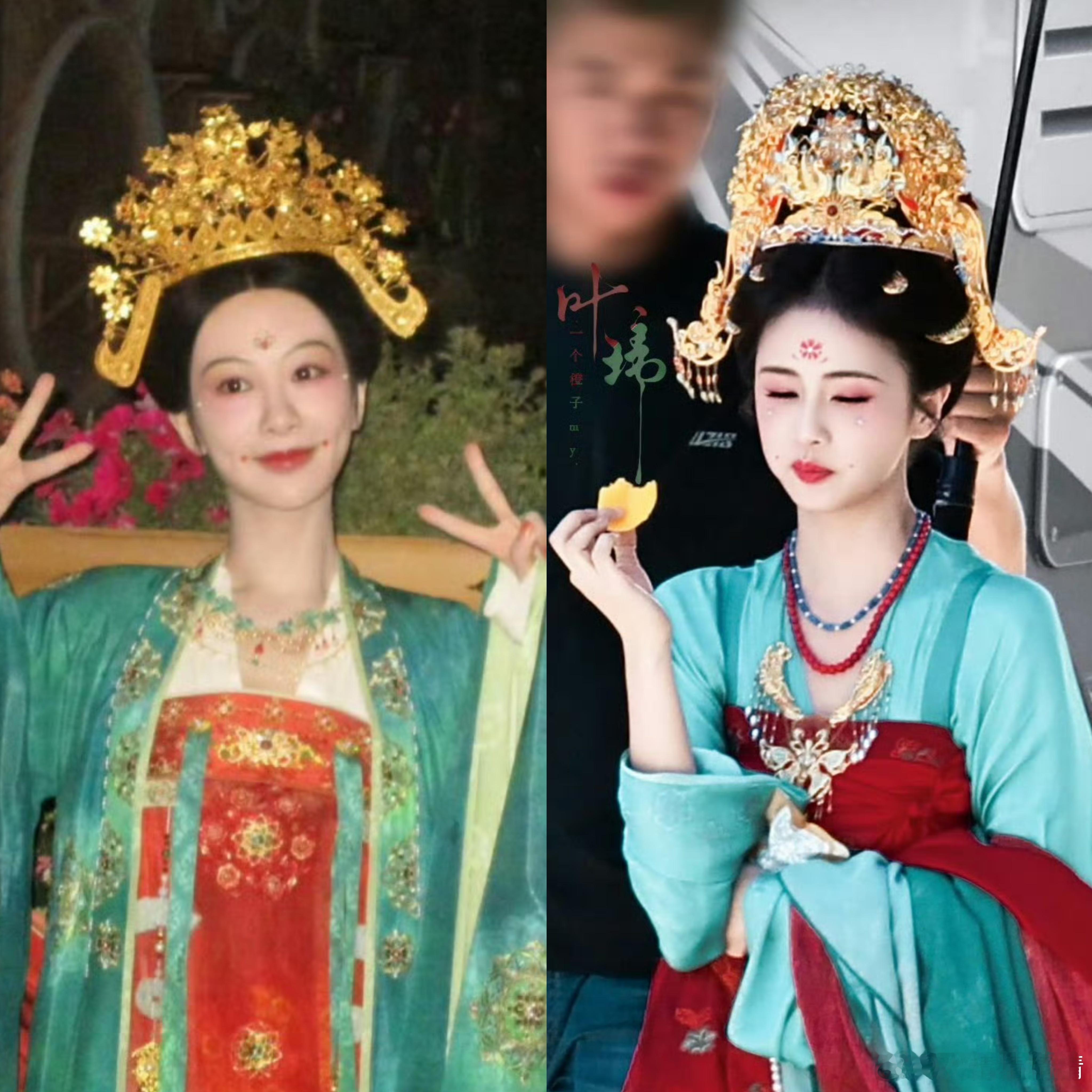 网友发现，杨紫白鹿的造型几乎一模一样，可能是一个造型师吧[思考] ​​​