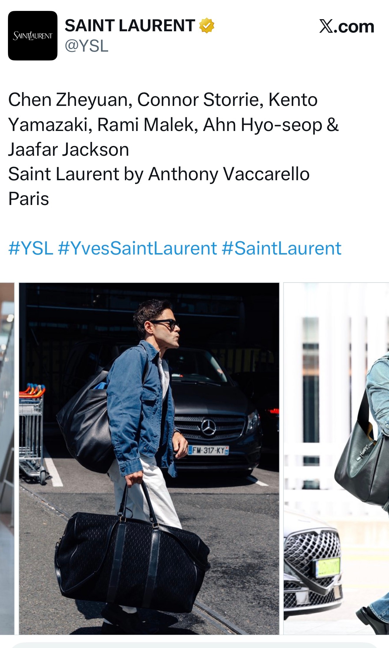 YSL官方发了来的明星，别人都是美美的摆姿势大片，只有他是粉丝合照签名，我不行了