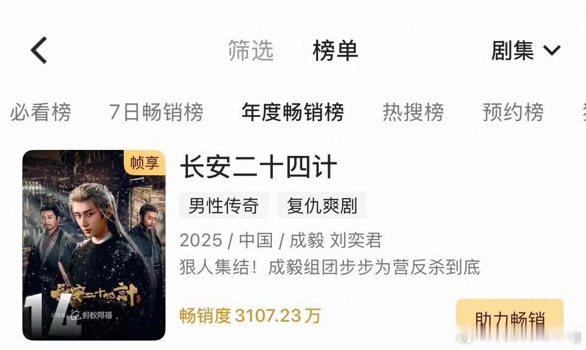 长安二十四计年榜来到14了