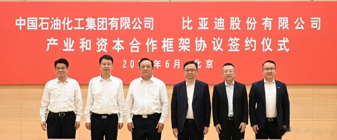 比亚迪携手中国石化深化战略合作刚看到新闻，比亚迪和中国石化正式签约了！他们要合作