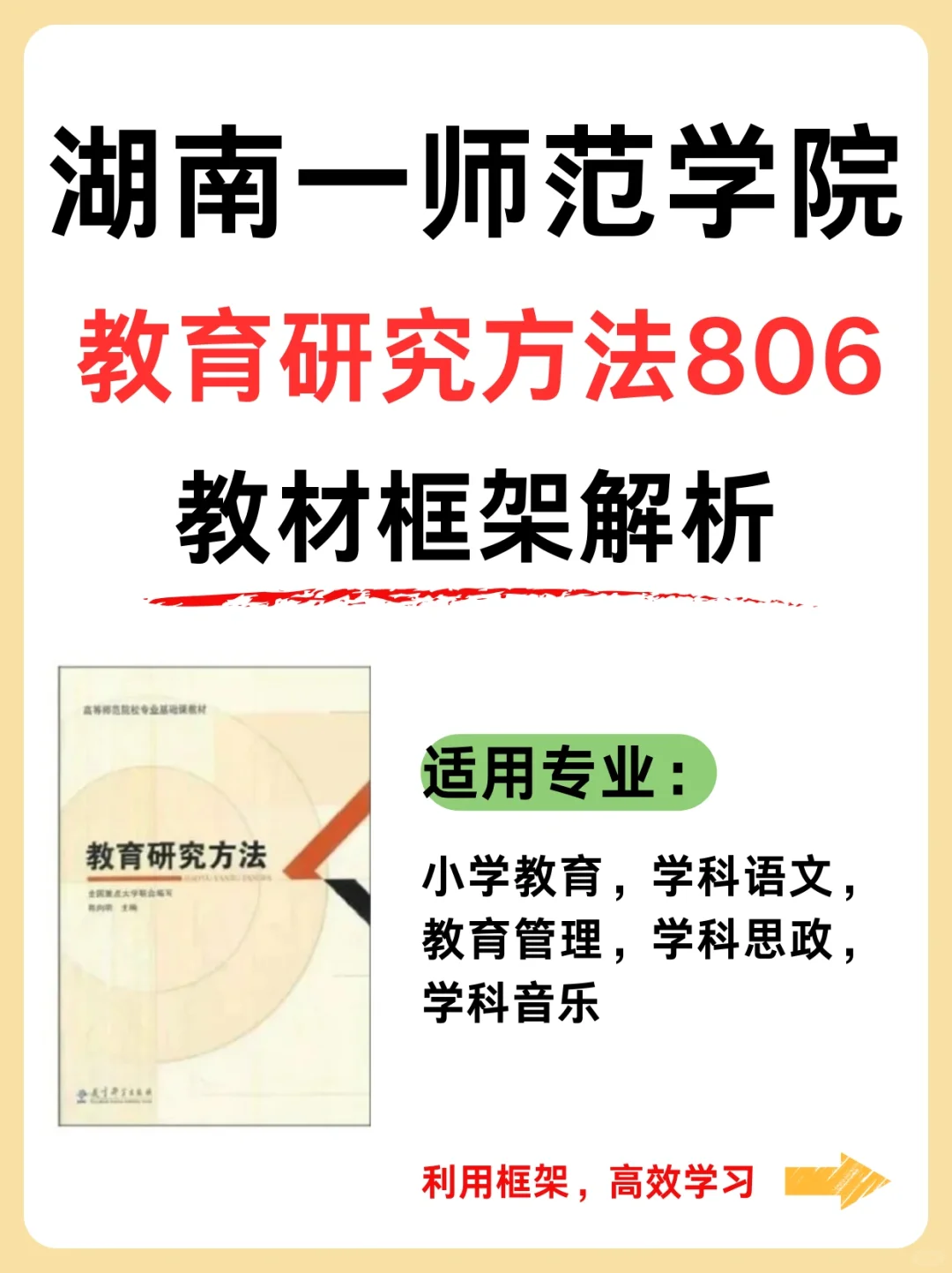 🔥湖南一师范806教育研究方法 | 框架解析❗️