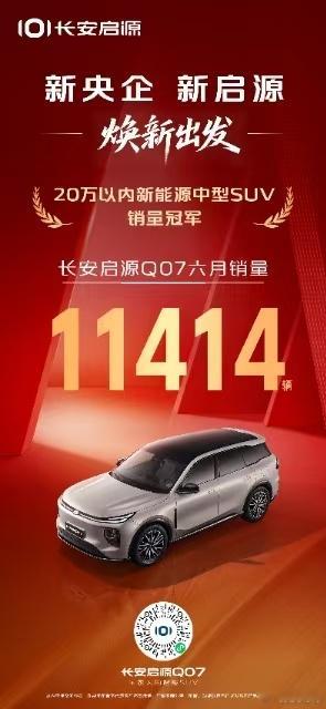新华AUTO:央企大作，冠军实力长安启源Q07月度销量再破万6月销量11414台