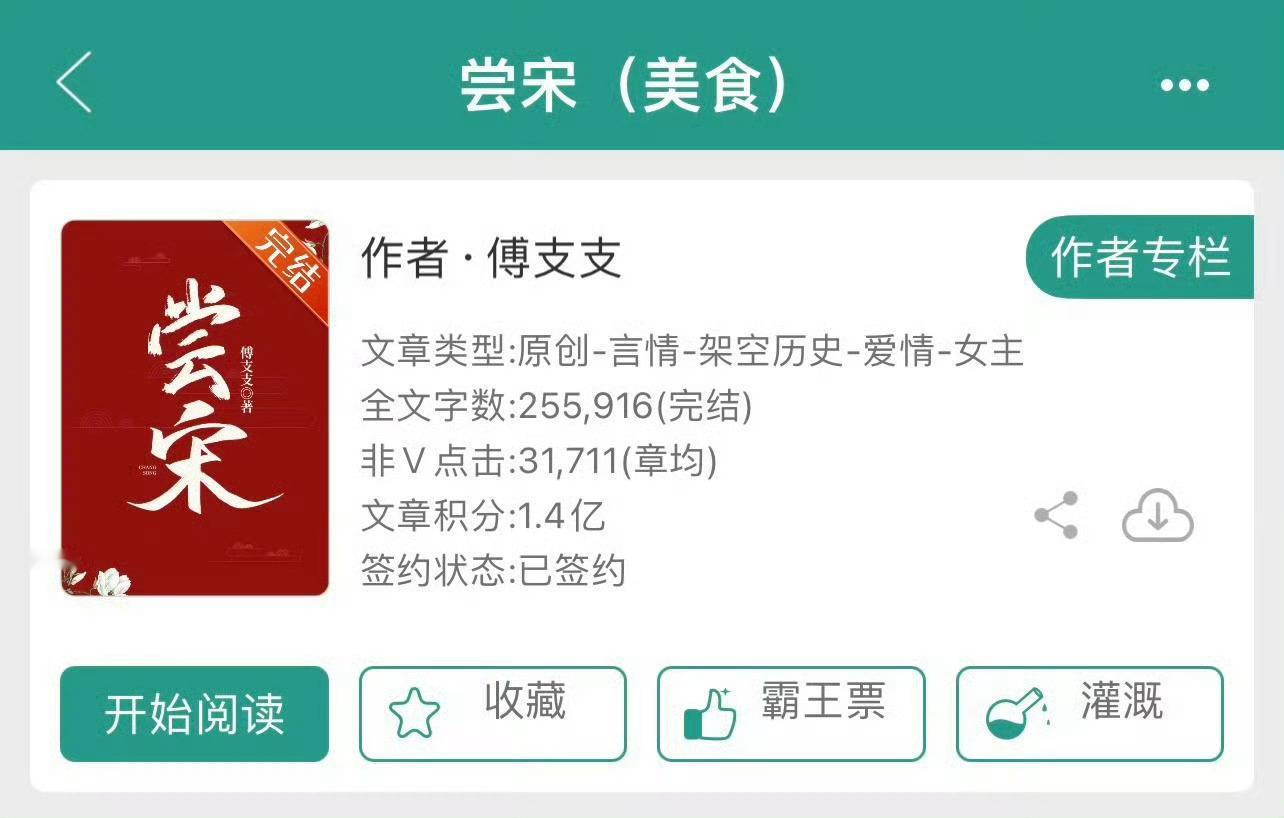 小说推荐：《尝宋》 作者:傅支支简评：温柔软妹子vs清冷禁欲探花郎，先婚后爱，古