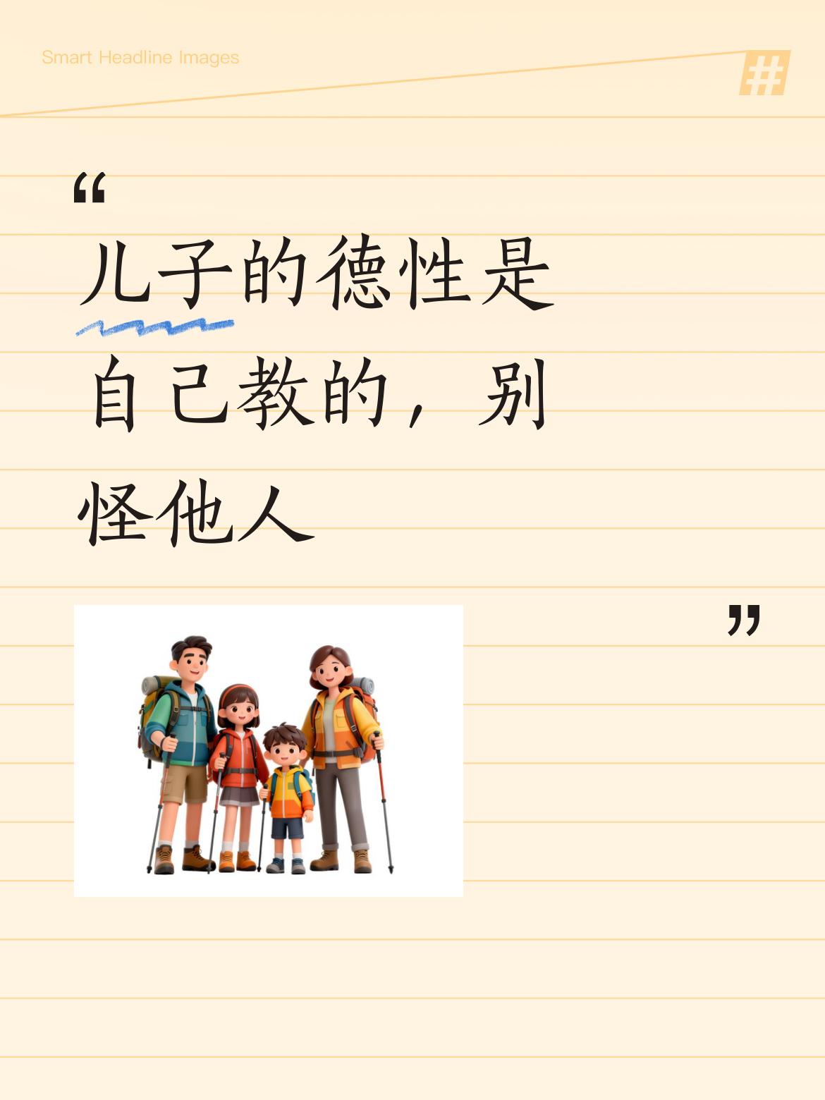 儿子呈现出的种种德性，其实都是为人父母自己教导出来的，真怪不得别人。😂😂