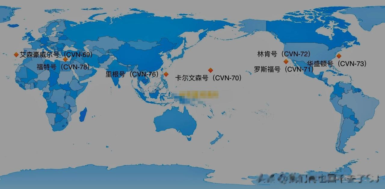 今日强美or帝国余晖？
好图——美国海军7艘航母同时在海上活动，其中4艘处于部署