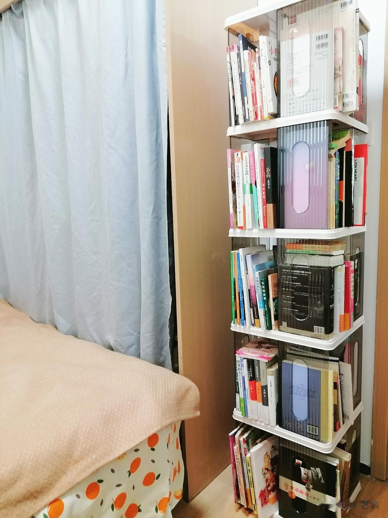 这次，终于用上我这个书架了。

这是之前我在景田时买的，但还没来得及用，就搬来这