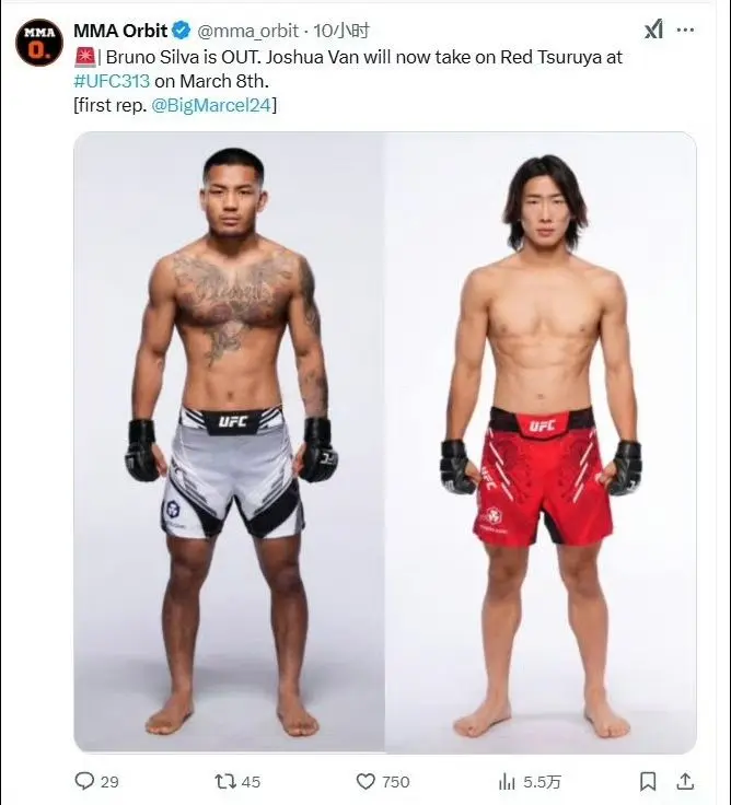 约书亚·范（Joshua Van）将于3月8日拉斯维加斯举办的UFC ...