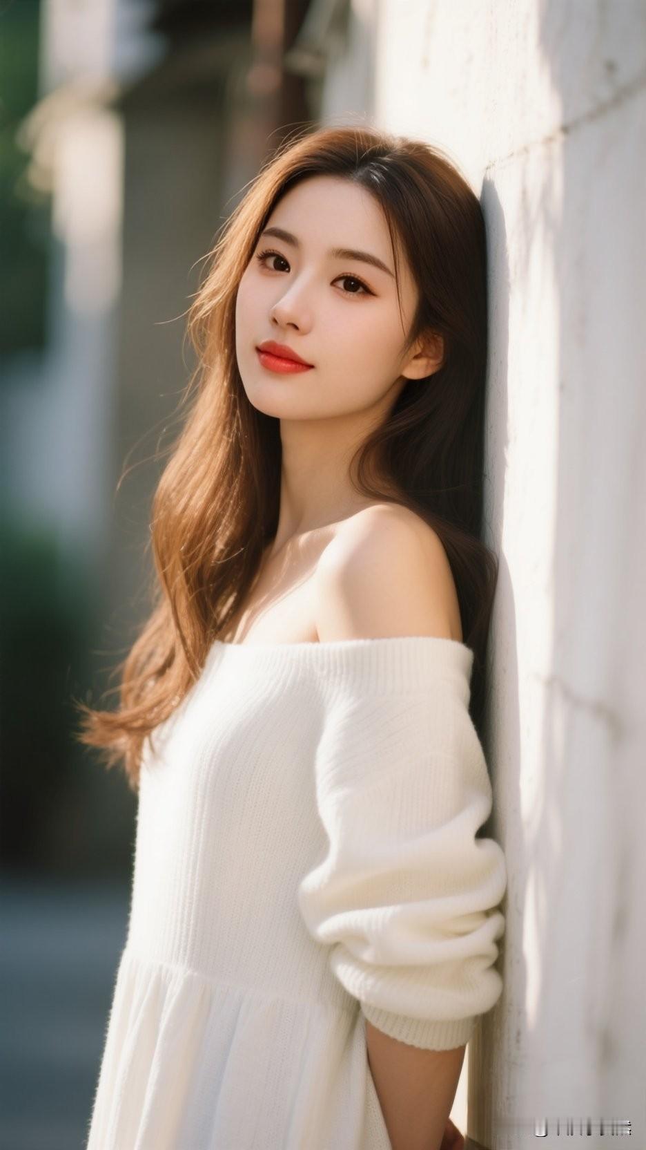 阳光下的温柔大姐姐，白色毛衣的清新自然，这样的邻家大姐姐，是你的追求吗？温柔毛衣