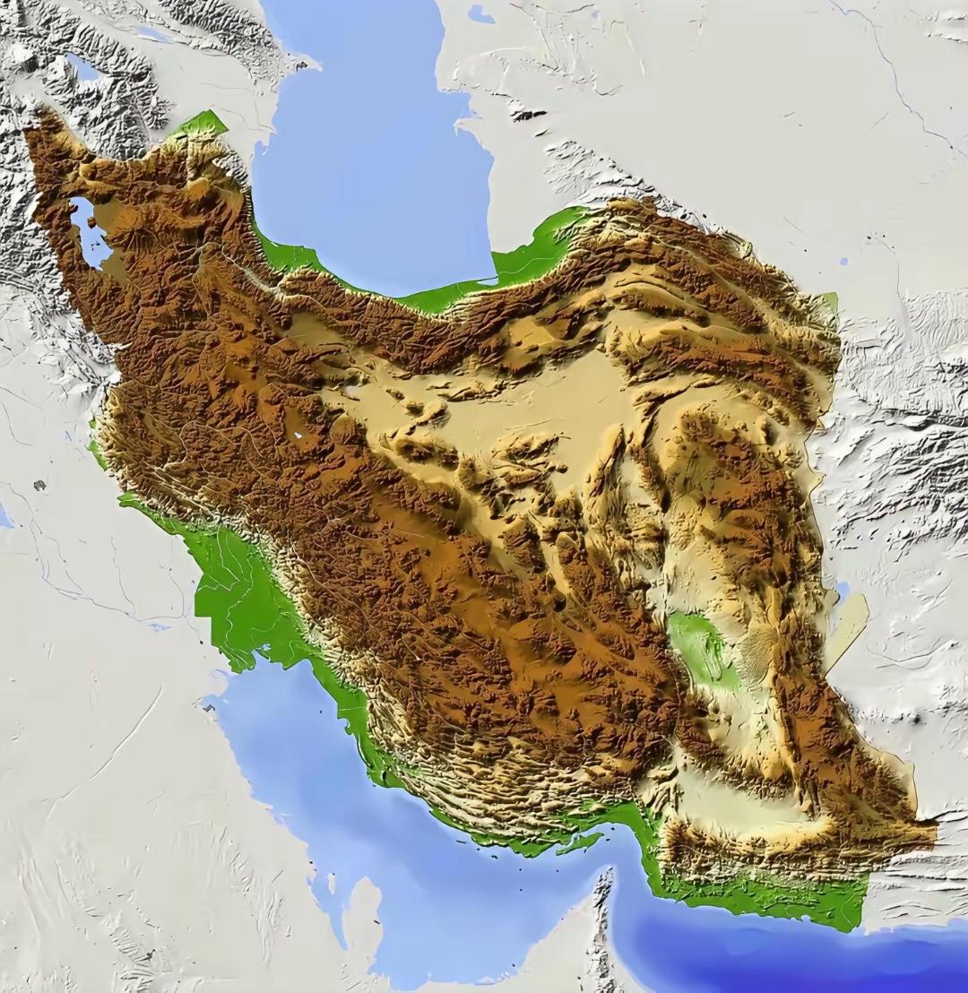 伊朗的这种地形地貌，伊朗高原挟两海，亚欧通道必经口，不利于发展经济，但战略纵深大