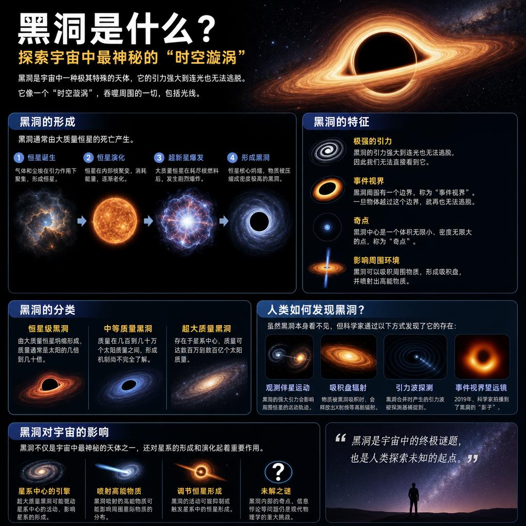 什么是黑洞？它真的是宇宙"吸尘器"吗？
 
别被科幻电影骗了！黑洞不是什么都吸的