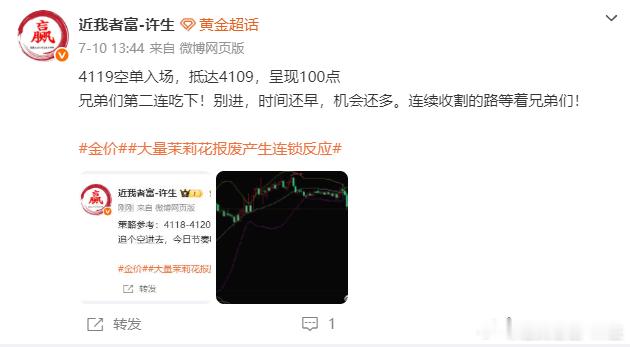 周五复盘 第一场：4122空单入场，4128加仓，抵达4132，回吐140点。第