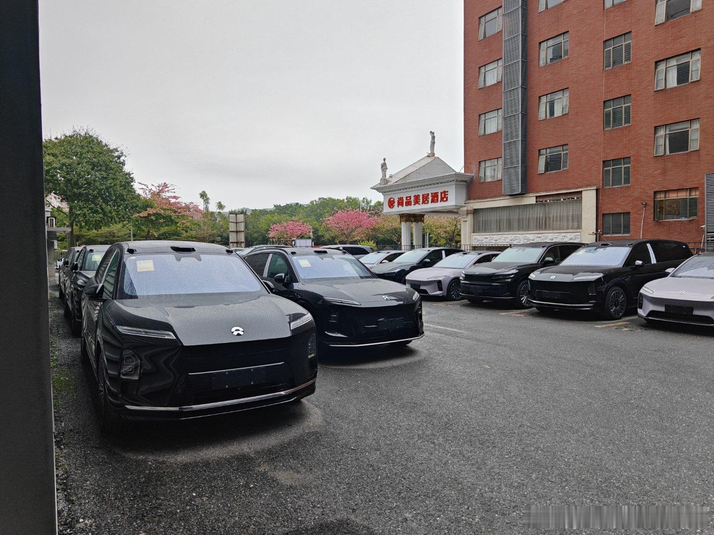 地面部分，数了一下，大概还有20-30台ES8要交付 