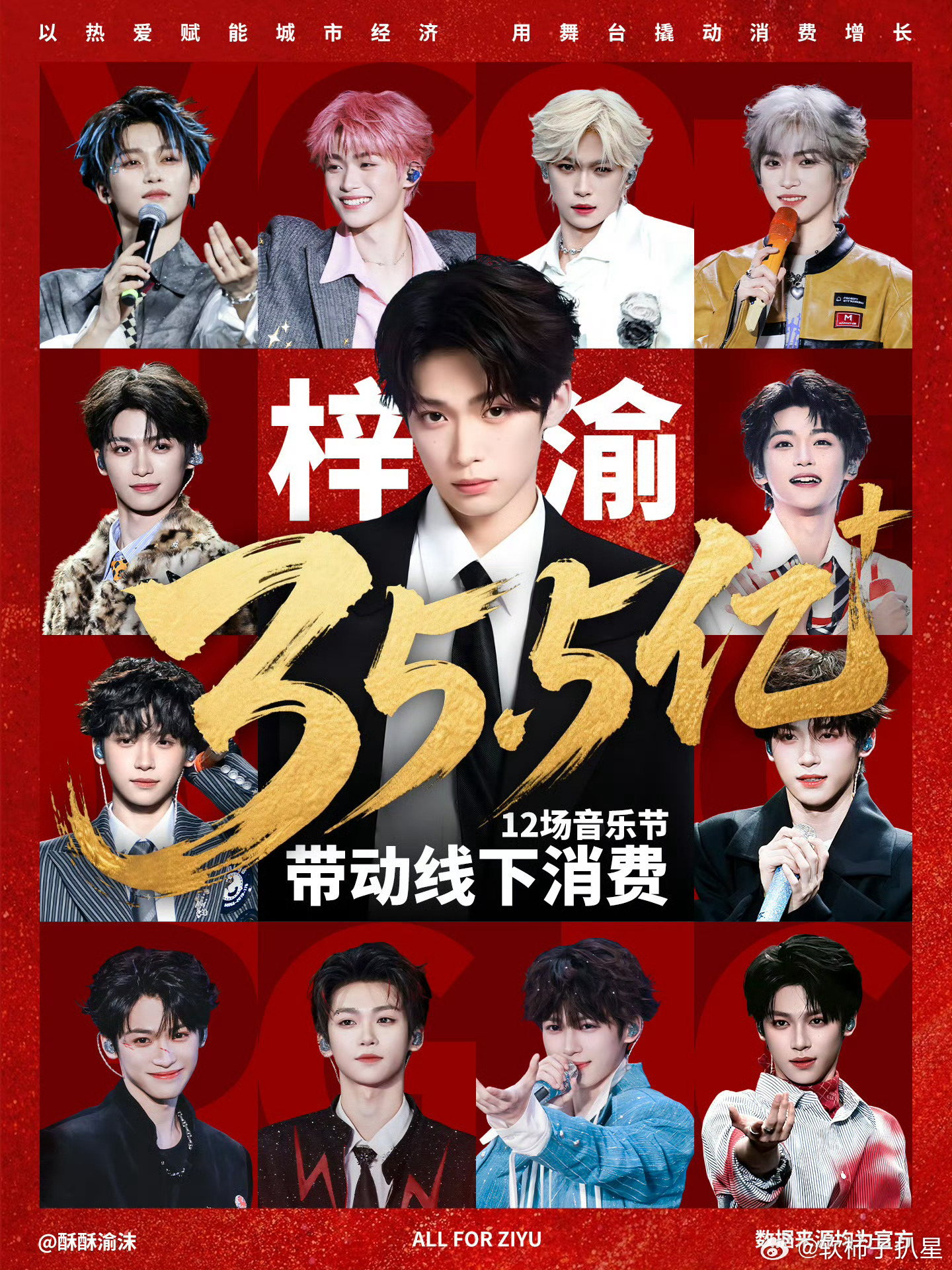 梓渝粉丝测速夯到爆了，百万评论+断层登顶+超话2亿，全网活跃粉丝就是这么能打！Y