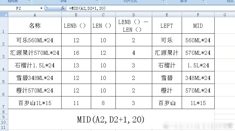 Excel拆分单元格成汉字和数字两列，lenb-len得出汉字个数，再用left