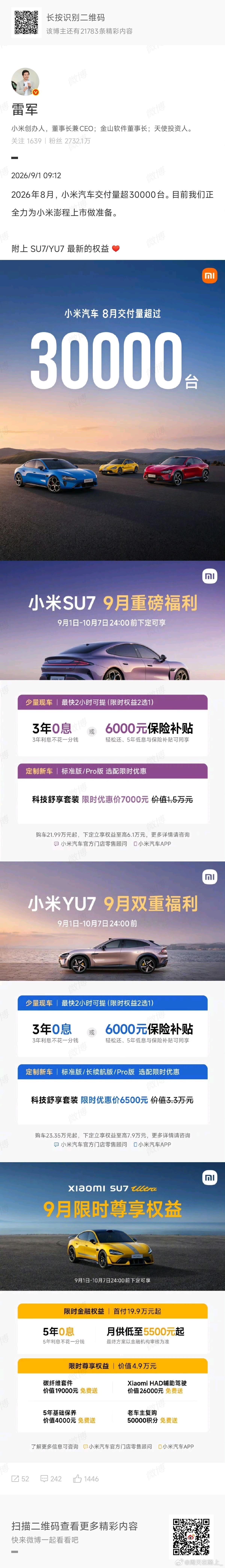 又是一个月小米稳稳占上三万+交付的业绩，印象里这是第几个月来着？嗷，五个月了。所