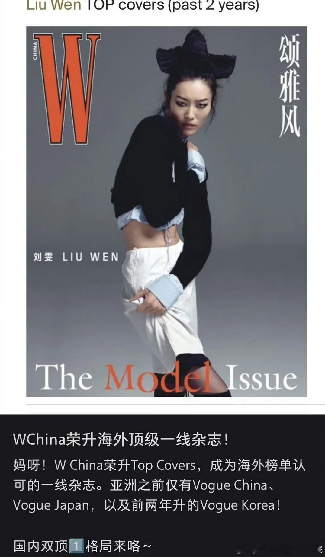 W杂志现在和VOGUE一样是全球一线杂志，这本更难上 ​​​