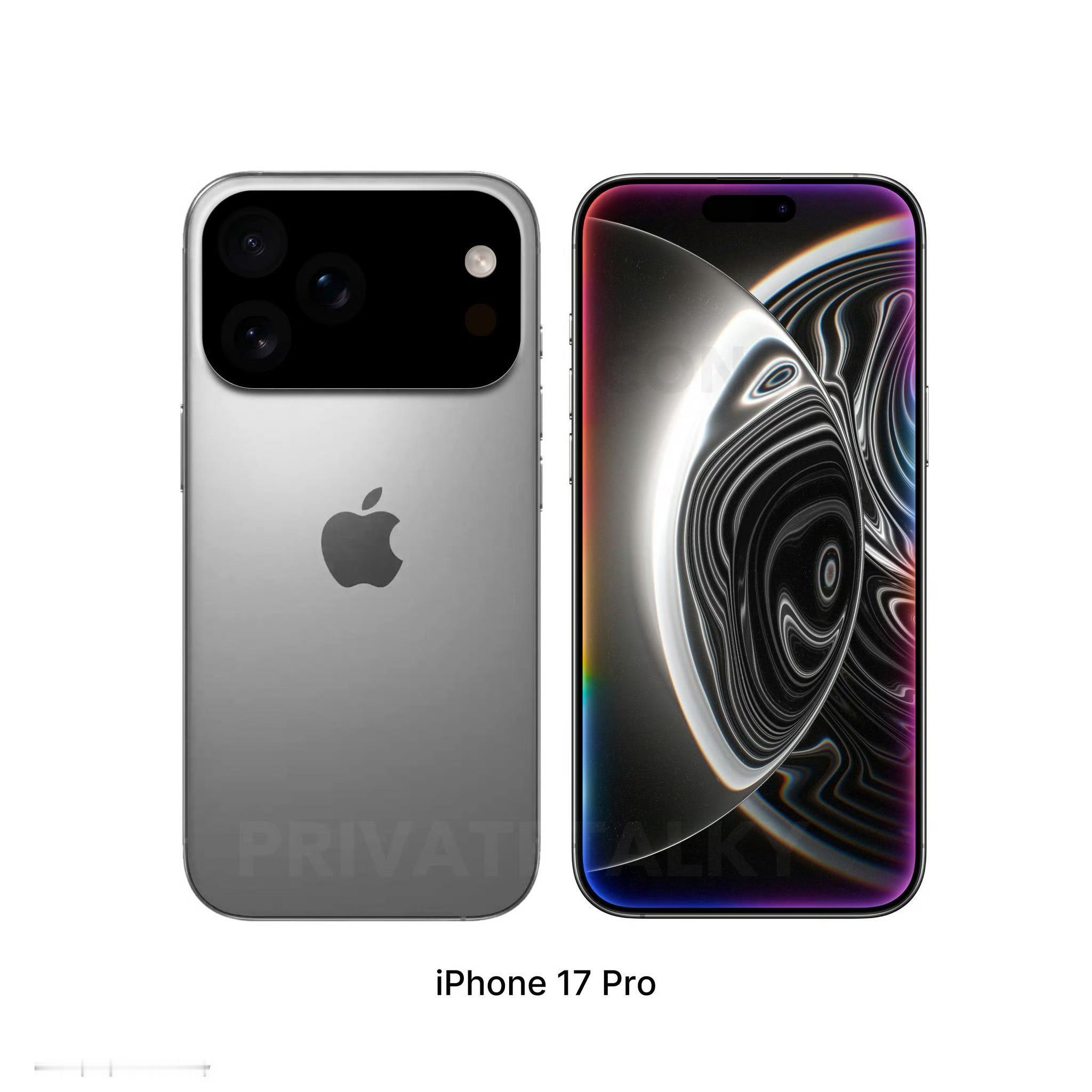 网传的iPhone 17 Pro和iPhone 17 Air一个是三摄横向大矩阵